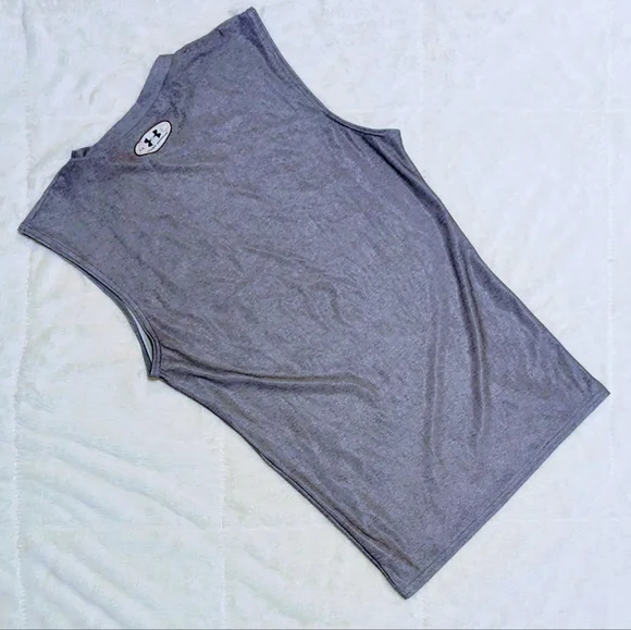 Under Armour Sleeveless Compression Athletic Workout Summer Shirt M/L Gray - Picture 2 of 7
